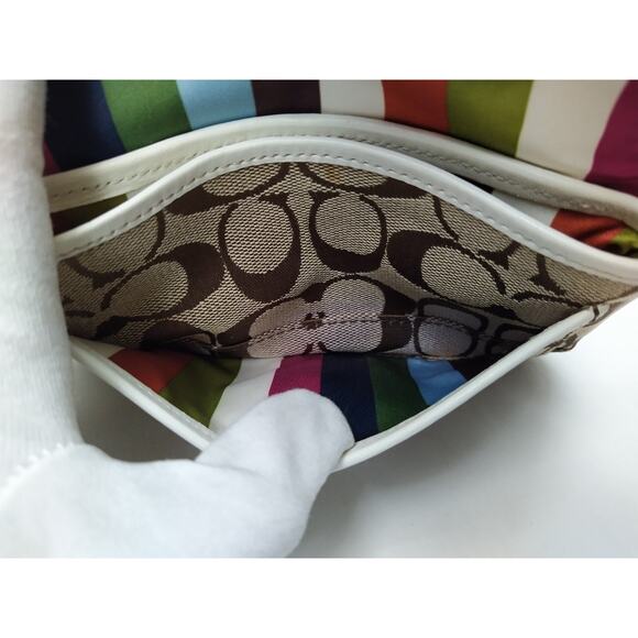 Coach Gigi Signature Brown Canvas Turnlock 65th Ann. Wristlet - Coin Wallet - Picture 9 of 13